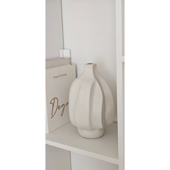 Minimalist Modern Seramik Dekor Sante Vazo | Dalga Formlu