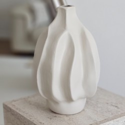 Minimalist Modern Seramik Dekor Sante Vazo | Dalga Formlu